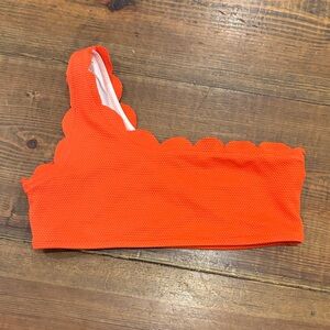 Old Navy Vibrant Orange Scalloped Bikini Top and bottoms